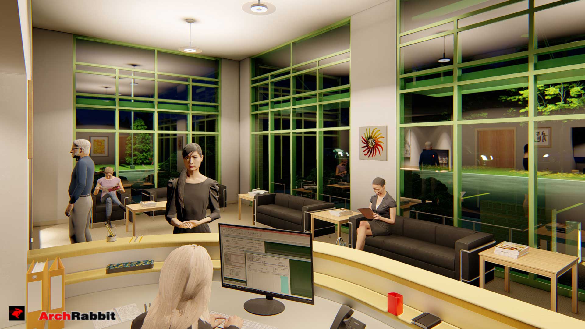 Dental Lobby Looking Southeast at Night