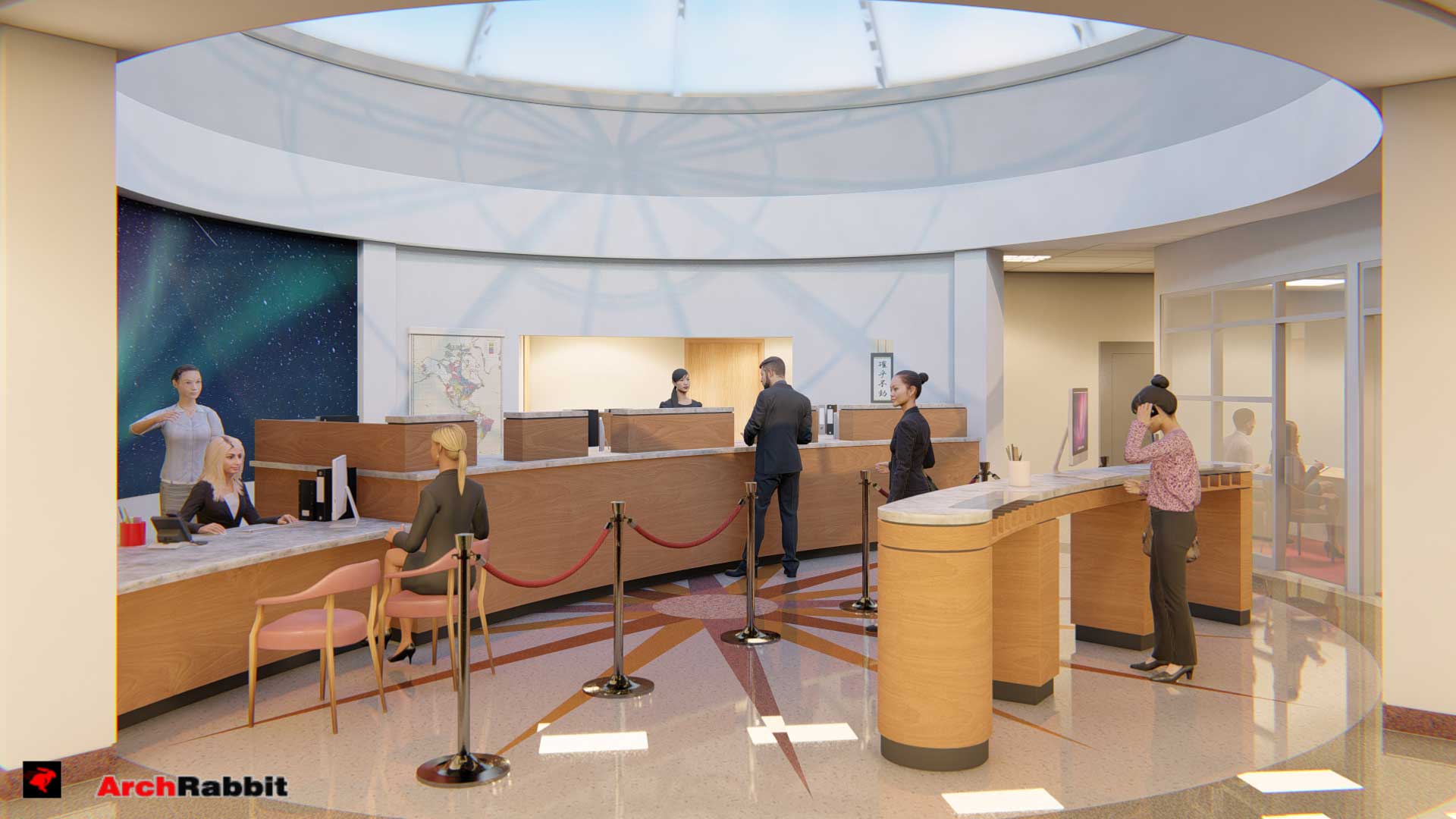Bank Lobby Looking Southeast